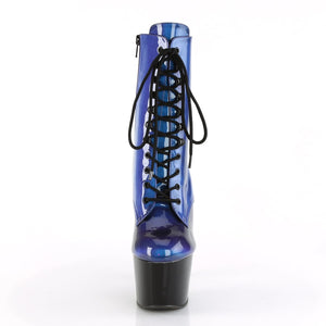 ADORE-1020SHG 7" Heel Blue Purple Pole Dancer Ankle Boots