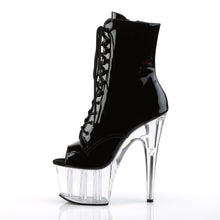 Load image into Gallery viewer, ADORE-1021 7&quot; Heel Black and Clear Pole Dancing Ankle Boots