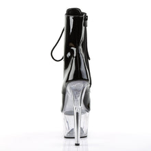 Load image into Gallery viewer, ADORE-1021 7&quot; Heel Black and Clear Pole Dancing Ankle Boots