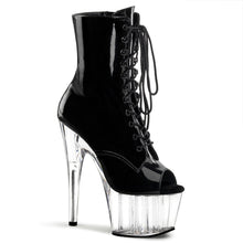 Load image into Gallery viewer, ADORE-1021 7&quot; Heel Black and Clear Pole Dancing Ankle Boots