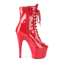 Load image into Gallery viewer, ADORE-1021 Pleasers 7 Inch Heel Red Pole Dancing Ankle Boots