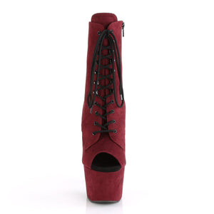 ADORE-1021FS Pleaser 7" Heel Burgundy Strippers Ankle Boots