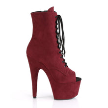 Load image into Gallery viewer, ADORE-1021FS Pleaser 7&quot; Heel Burgundy Strippers Ankle Boots