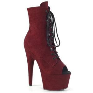 ADORE-1021FS Pleaser 7" Heel Burgundy Strippers Ankle Boots