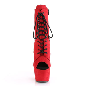 ADORE-1021FS Pleaser 7 Inch Heel Red Strippers Ankle Boots