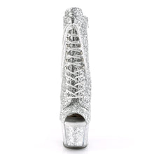 Load image into Gallery viewer, ADORE-1021G 7 Inch Heel Silver Glitter Strippers Ankle Boots