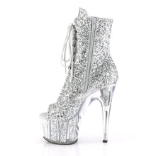 Load image into Gallery viewer, ADORE-1021G 7 Inch Heel Silver Glitter Strippers Ankle Boots