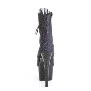 ADORE-1021MG 7 Inch Heel Purple Glitter Strippers Ankle Boot