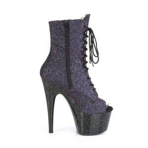 ADORE-1021MG 7 Inch Heel Purple Glitter Strippers Ankle Boot