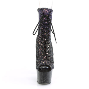 ADORE-1021OMBG 7" Purple Multi Glitter Strippers Ankle Boots