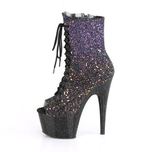 Load image into Gallery viewer, ADORE-1021OMBG 7&quot; Purple Multi Glitter Strippers Ankle Boots