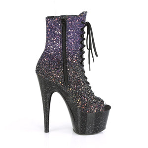 ADORE-1021OMBG 7" Purple Multi Glitter Strippers Ankle Boots