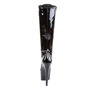 ADORE-2023 7 Inch Black Stretch Patent Pole Dancer Knee High