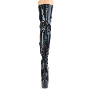 ADORE-3000HWR Pleaser 7" Heel Black Pole Dancing Thigh Highs