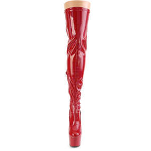 ADORE-3000HWR Pleaser 7" Heel Red Pole Dancing Thigh Highs