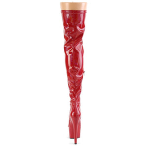 ADORE-3000HWR Pleaser 7" Heel Red Pole Dancing Thigh Highs