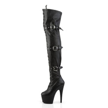 Load image into Gallery viewer, ADORE-3028 Pleaser 7 Inch Heel Black Pole Dancer Kinky Boots