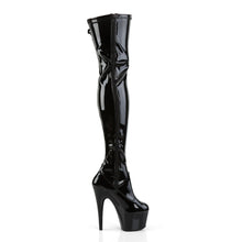 Load image into Gallery viewer, ADORE-3050 7&quot; Black Stretch Patent Pole Dancer Kinky Boots