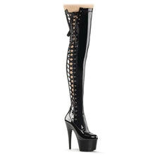 Load image into Gallery viewer, ADORE-3050 7&quot; Black Stretch Patent Pole Dancer Kinky Boots