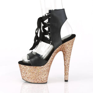 ADORE-700-14LG Sexy 7" Heel Black Sexy Sandals