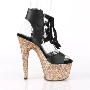 ADORE-700-14LG Sexy 7" Heel Black Sexy Sandals