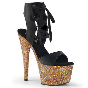 ADORE-700-14LG Sexy 7" Heel Black Sexy Sandals