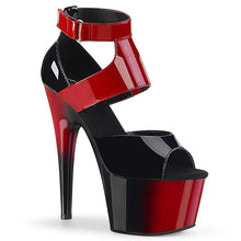 Load image into Gallery viewer, ADORE-700-16 Sexy 7&quot; Heel Black and Red Sexy Sandals