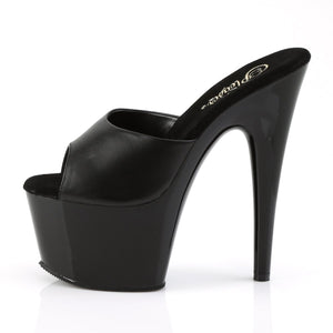 ADORE-701 Sexy 7" Heel Black Leather Sexy Sandals