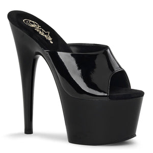 ADORE-701 Sexy 7 Inch Heel Black Patent Sexy Sandals