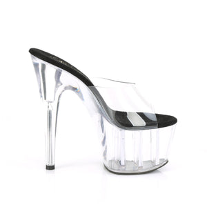 ADORE-701 Sexy 7" Heel Clear and Black Sexy Sandals