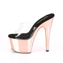 Load image into Gallery viewer, ADORE-701 Sexy 7&quot; Heel Clear Rose Gold Stripper Sandals