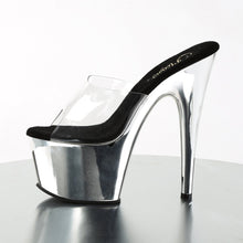 Load image into Gallery viewer, ADORE-701 Sexy 7&quot; Heel Clear Silver Chrome Stripper Sandals