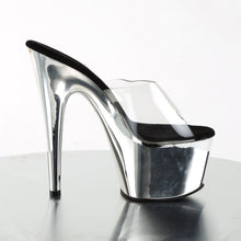 Load image into Gallery viewer, ADORE-701 Sexy 7&quot; Heel Clear Silver Chrome Stripper Sandals