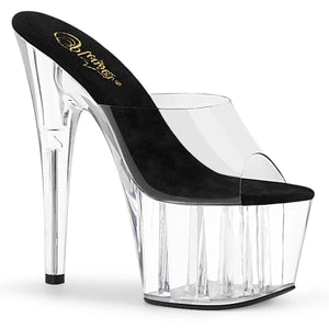 ADORE-701 Sexy 7" Heel Clear and Black Sexy Sandals