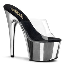 Load image into Gallery viewer, ADORE-701 Sexy 7&quot; Heel Clear Silver Chrome Stripper Sandals