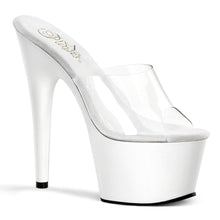 Load image into Gallery viewer, ADORE-701 Sexy 7 Inch Heel Clear and White Stripper Sandals