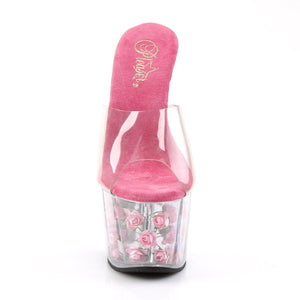 ADORE-701FL Sexy Clear Hot Pink Flowers Fetish Platform Shoes