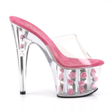 Load image into Gallery viewer, ADORE-701FL Sexy Clear Hot Pink Flowers Fetish Platform Shoes