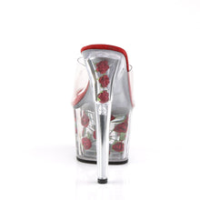 Load image into Gallery viewer, ADORE-701FL 7&quot; Heel Clear and Red Flowers Pole Dancer Shoes