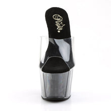 Load image into Gallery viewer, ADORE-701G 7&quot; Heel Clear and Black Glitter Pole Dancer Shoes