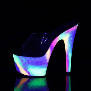 ADORE-701GXY 7" Heel Clear Neon Glitter Pole Dancer Shoes