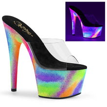 Load image into Gallery viewer, ADORE-701GXY 7&quot; Heel Clear Neon Glitter Pole Dancer Shoes