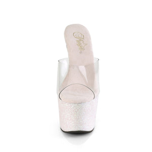 ADORE-701HMG 7" Heel Clear Opal Glitter Pole Dancer Shoes