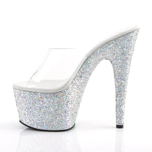 Load image into Gallery viewer, ADORE-701LG 7&quot; Heel Clear Silver Glitter Platforms Sexy Shoe