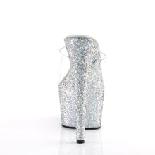 Load image into Gallery viewer, ADORE-701LG 7&quot; Heel Clear Silver Glitter Platforms Sexy Shoe