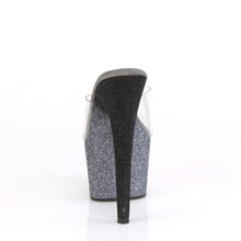 Load image into Gallery viewer, ADORE-701OMBRE Pleaser 7 Inch Black Glitter Stripper Sandals