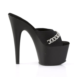 ADORE-701PS-2 7" Heel Black Strippers Platform Sandals