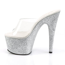 Load image into Gallery viewer, ADORE-701SDG 7&quot; Heel Silver Glitter Stripper Platform Sandal