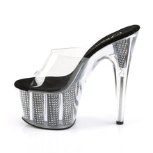 Load image into Gallery viewer, ADORE-701SRS 7&quot; Heel Clear Black Bling Strippers Sandals