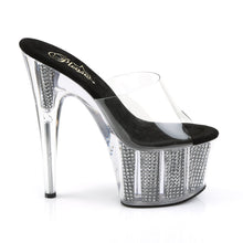 Load image into Gallery viewer, ADORE-701SRS 7&quot; Heel Clear Black Bling Strippers Sandals